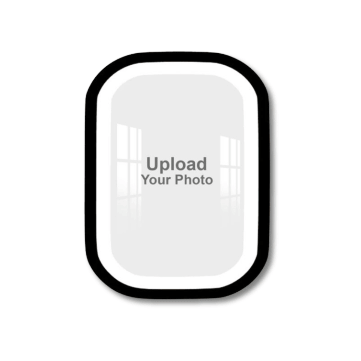 Extra Rounded Shape Portrait Dual Border Frame Acrylic Wall Photo