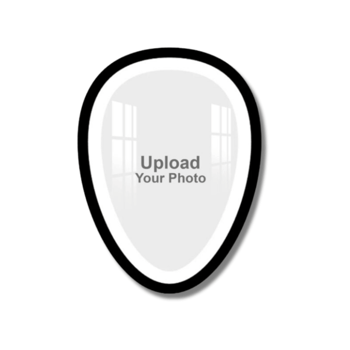 Egg Shape Portrait Dual Border Frame Acrylic Wall Photo