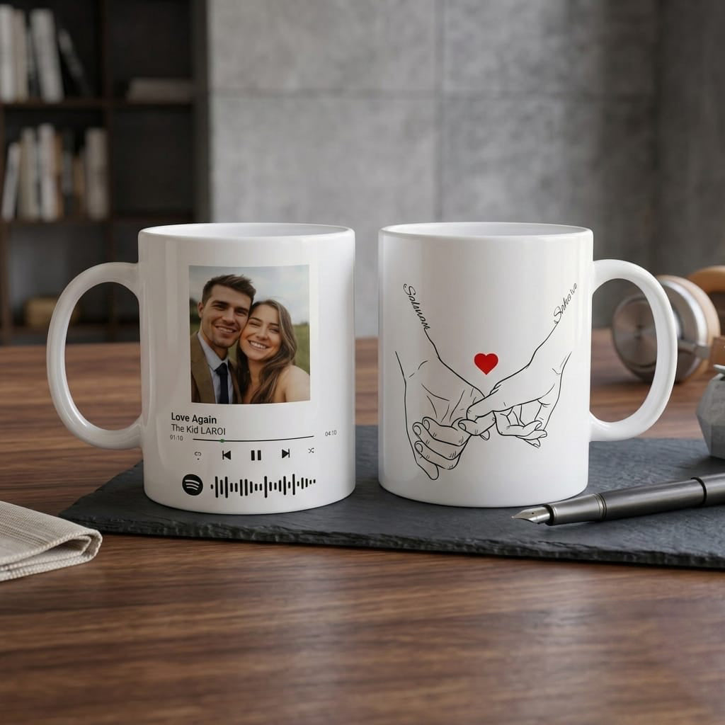 Personalized Photo Mug • Spotify Song And Name
