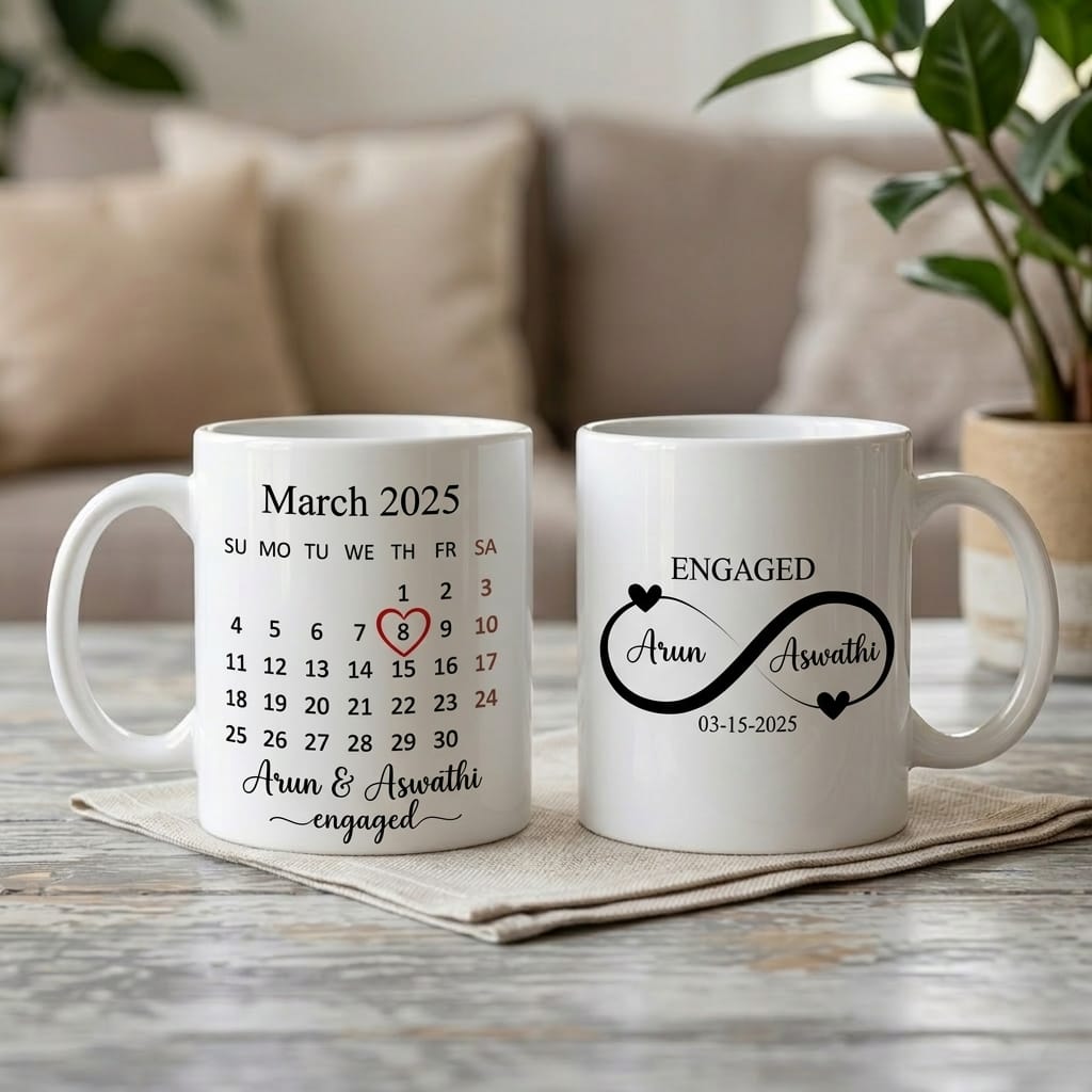 Personalized Valentine's Day Calendar Mug with Name