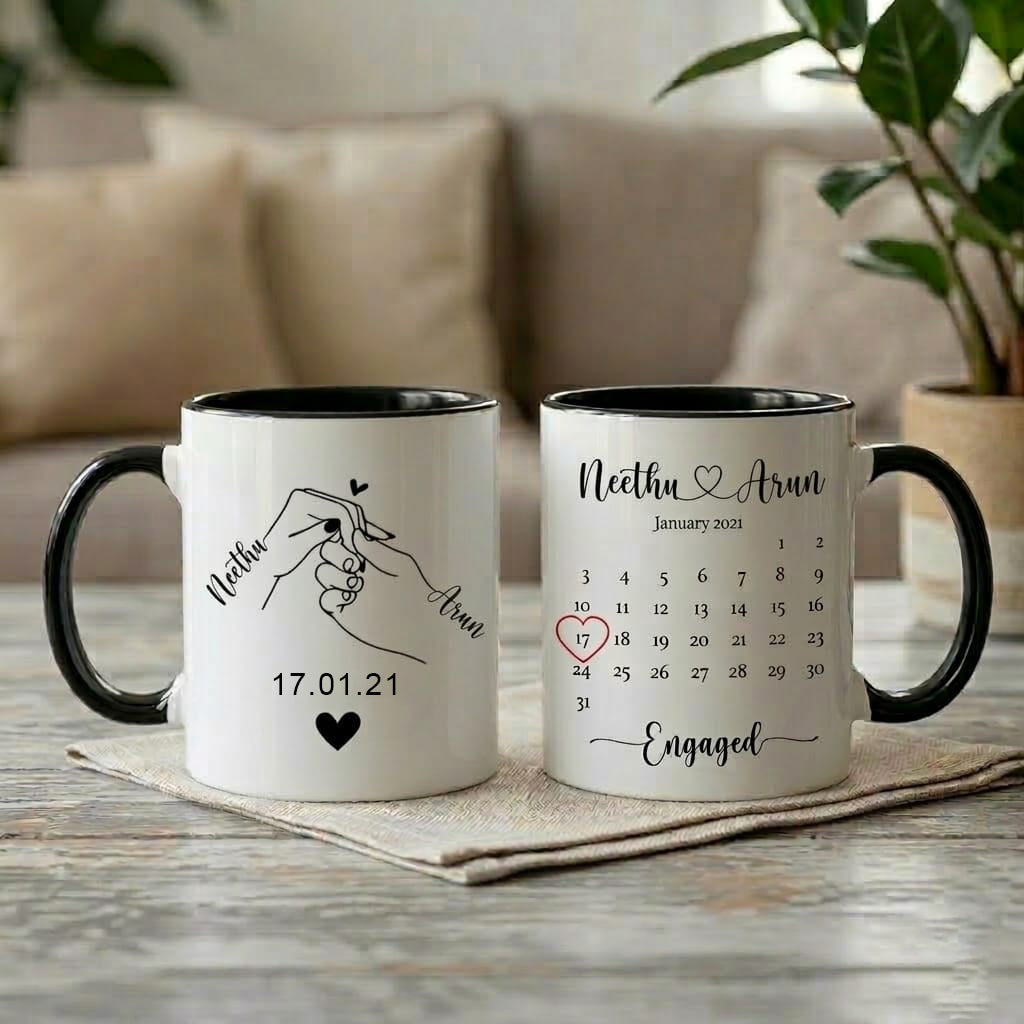 Personalized Valentine's Day Calendar Mug with Name