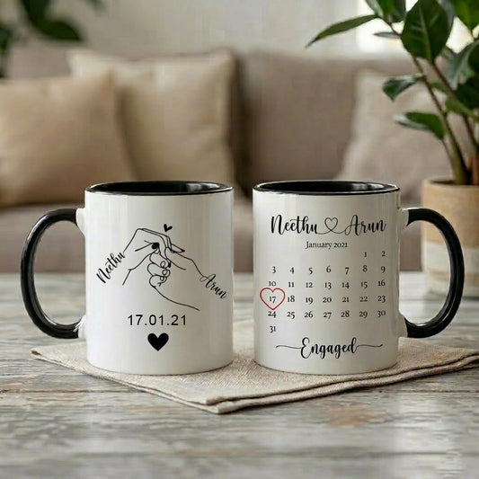 Personalized Valentine's Day Calendar Mug with Name
