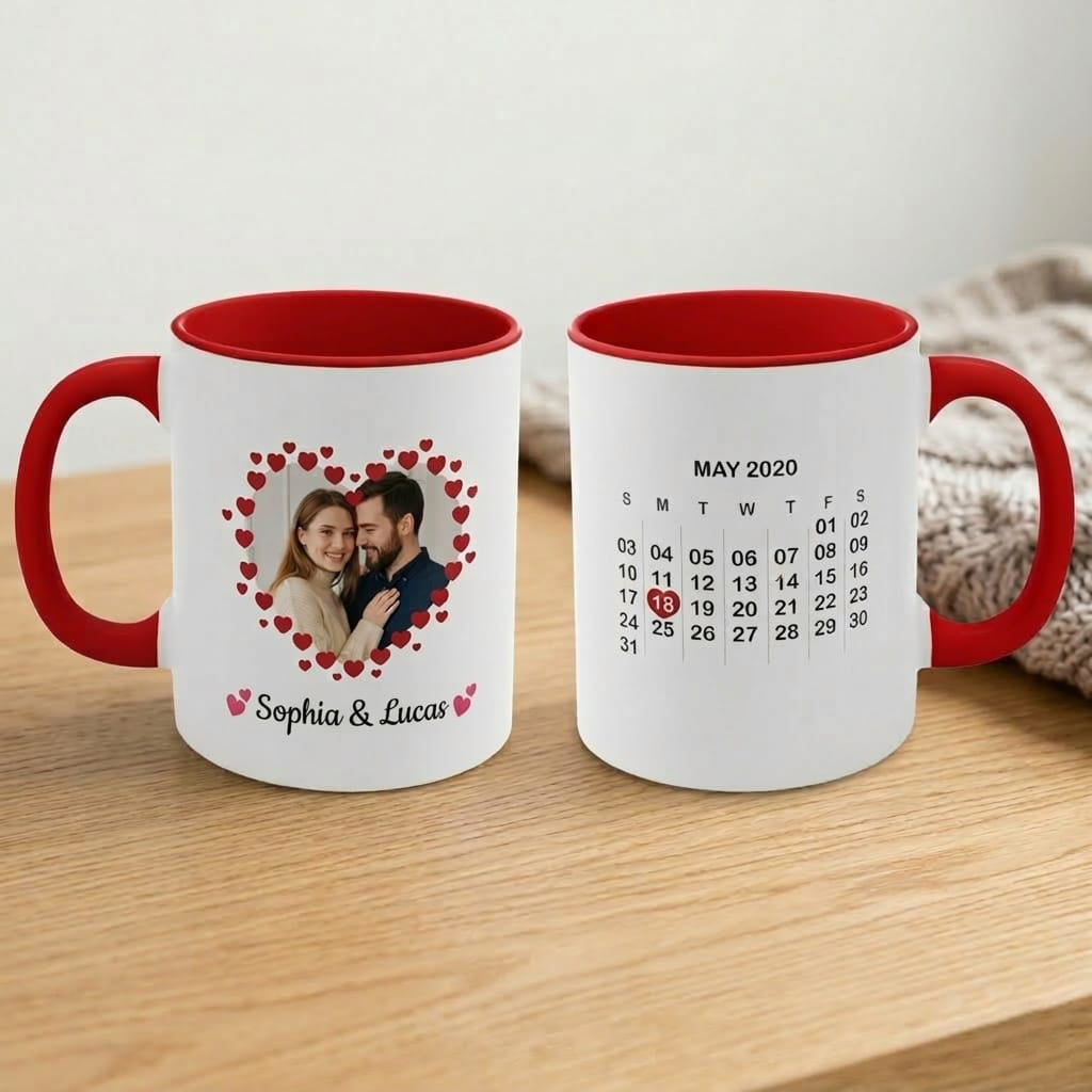 Personalized Valentine's Day Calendar Mug with Photo