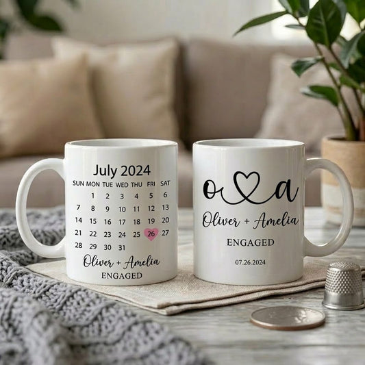 Personalized Valentine's Day Calendar Mug with Name