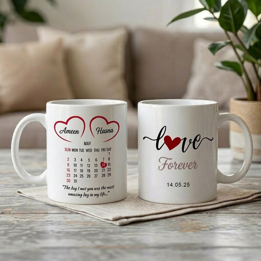 Personalized Valentine's Day Calendar Mug with Name